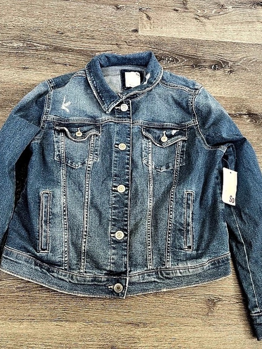 So Essential Denim Jacket Women'Small Cotton Jacket Blue Large